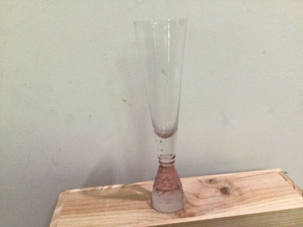 ARTLAND PRESCOTT CHAMPAGNE WINE FLUTE pink FACETED WEIGHTED BASE 9.25”