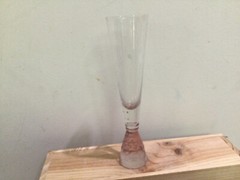 ARTLAND PRESCOTT CHAMPAGNE WINE FLUTE pink FACETED WEIGHTED BASE 9.25”