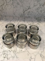 MCM Set/6 Dorothy Thorpe Silver Mercury Stackable Cocktail Glasses