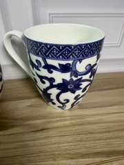 Lauren Ralph Lauren Mandarin Blue Porcelain 6 Tea Cups & 2 Coffee Mugs