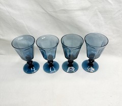 4 Lenox USA Antique Dark Blue Glasses 5in. NEW WITH LABEL