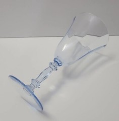 (4) Cambridge Glass 3130 MOONLIGHT BLUE Champagne goblet Wine Glasses 7-5/8″