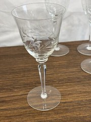 Fostoria Wine Glasses Etched Wheat Pattern Set Of 11
