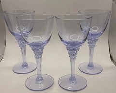 Twilight Blue TIFFIN 5-3/8” Wine Glasses Set Of 4 Neodymium / Alexandrite