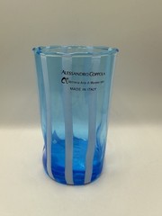 Alessandro Coppola Arte di Murano Italy Blue Glass Tumblers Set of 6 NWT