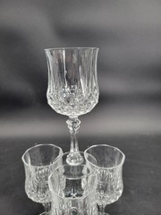 Gorgeous Set of 4 Cristal D’Arques Longchamp 8oz Wine Glasses Paris France 7″