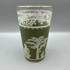 Jeanette Hellenic Green Jasper Tumbler Water Glass 5″ Mid Century Replacement