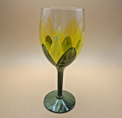 Hand Painted Tulip Glasses 7″ tall (pair)