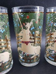 Vintage Cera «Hunt of the Unicorn» High Ball Glass Set of 4 Vibrant