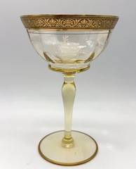 Set of 2-Athens Diana Champagne Gold Yellow, Gold Encrusted Tiffin-Franciscan