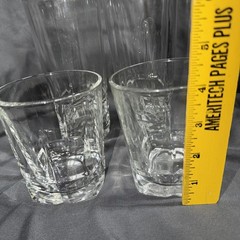 4 VINTAGE Libbey Squire Cooler Heavy Square Bottom Tumbler & Whiskey Glasses