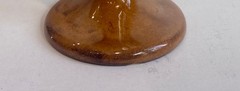 Vtg Hawaii «The Pottery» 5″ Goblets Set of Five (5) – Orange on Golden Brown