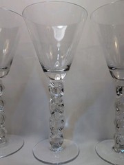 Z Gallerie Glass ZGG1/ Pier 1 Captured Mouth Clear Wine Goblets 9 in Set of 4