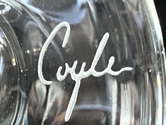 Vintage Perry Coyle Signed Etched Stag Crystal Pilsner Beer Glass 9″