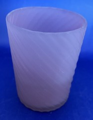 Two Antique Glass Tiumblers – Hand Painted Opaline and Satin Glass