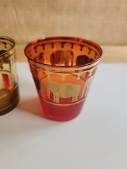 2 Small Vintage Elephant 3″ Shot Glasses/Candle Votive