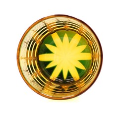 Vintage Whiskey Glass Japanese Edo Kiriko Handmade Green Crystal Drinkware 9oz