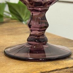 Thumbprint Provincial Amethyst Purple Ohio Imperial Glass WATER GOBLET Honeycomb