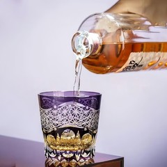Edo Kiriko Crystal Whiskey Glass Tumbler Handcrafted Japanese Style Gift Box