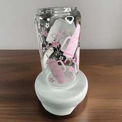 16 Oz Frosted Cup with bamboo lid and straw