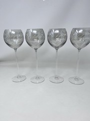 JG Durand Johanna Grawunder Diamond Cut Crystal Wine Glass 10 1/4” Inv#23 GUC!!