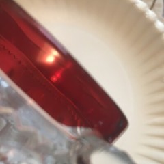 Vintage King’s Crown Thumbprint Ruby Flash Punch Cup US Glass