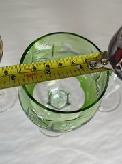 3 Bohemian Cut To Clear Wine Glasses 6 oz.