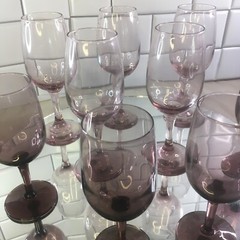 Purple Ombre Gradient Stemmed Wineglass Set Of Nine 9