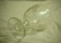 Thumbprint Beer Clear Glass Stemmed Barware Tool Man Cave Vintage MCM