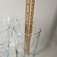 4 Light Ice Blue Pedestal Glasses Star Base Vintage 6.5″ High 10 Oz
