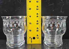 8 Stuart Crystal Dash Dot Tumblers Set Depression Clear Cut England Antique Lot