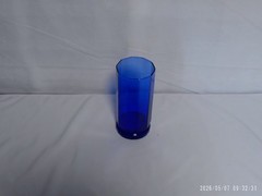 ‘Pre-owned’ Vtg Anchor Hocking Cobalt Blue Essex 10 Panel 6.5″ Drinking Glass