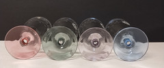 Lenox Butterfly Meadow Etched All Purpose 7″ Glass Goblets Colored Base 4 pc