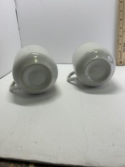 Vintage Gray Porcelain Mother Father Floral Cups Mugs Set Of 2 Unmarked Gold