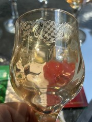 Set of 6 CRISTALLERIA FUMO Hand Made IN ITALY etched Wine Glasses