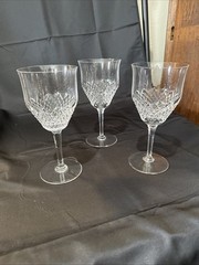 Val St Lambert Normandy Set Of 3 Water Goblets 7 3/8 In