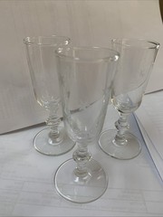 3 Vintage Clear Franciscan Water Juice Parfait Glasses Etched With Stars