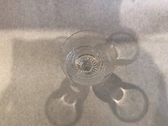 Edinburgh Scottish Crystal Glass Thistle Pattern Wine Goblet Glass 5 1/4″ tall