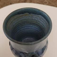Studio Pottery Layered Drip Glazed Chalice Stoneware Goblet