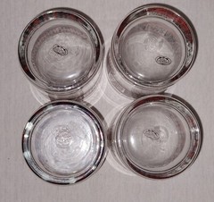 4 Vtg MCM Glass Set Lowball Collins Tumblers Glasses Games Ocean Man Cave Home