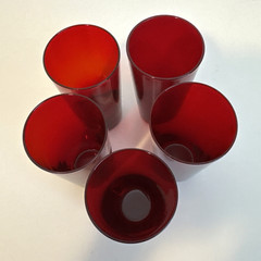 Set of 5 Wine Glasses Red Etched w Love – Me – Tender – love – True 8 oz.