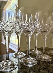 6 Mikasa Crystal Coventry VT200 Wine Glasses, 8 5/8″