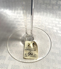 AJKA/DESIGN GUILD WINE GLASS CASED PURPLE CUT TO CLEAR CRYSTAL HUNGARY BOHEMIAN