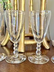 Libbey Glass Knob Hill Set Of 6 Clear Whiskey Sour Ball Stem Glasses