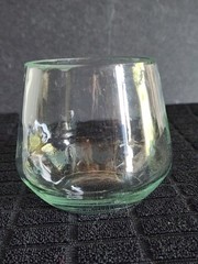 Vintage Clear Whisky or Stemless Wine Glass • 3″ Tall