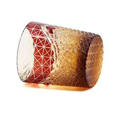 Red 9oz Hand-carved Crystal Wine Glass Whiskey Glass Home Collectible Craft