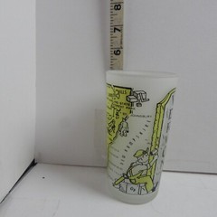 VINTAGE 1950S HAZEL ATLAS FROSTED STATE SOUVENIR GLASS TUMBLER «VERMONT» EUC