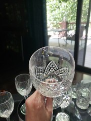 (1) Wine Claret Glass 7-3/4″ Goblet, Cut Crystal Edinburgh Montrose Signed