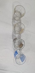 Set of 4 Rocks 4″ Glasses Logos/ Tia Maria, Beefeater, Teacher’s, Ballantine’s