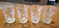 7 Early American Prescut Tumblers Anchor Hocking 4 oz Juice Glasses 4″x2.5” EAPC